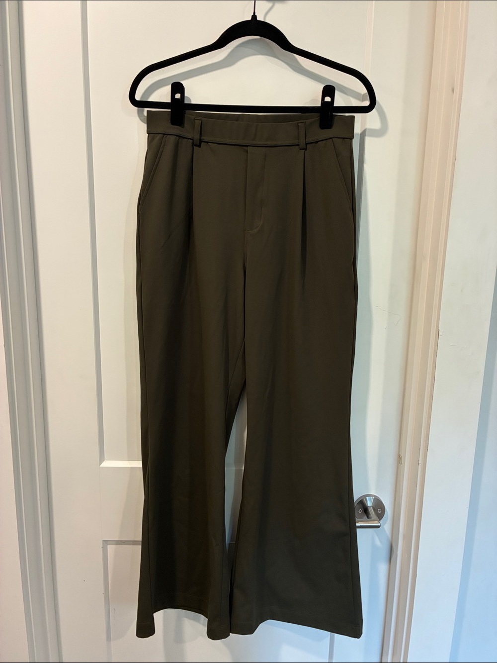 HALARA Olive DayStretch High Waisted Pocket Work Flare Pants - Picture 3 of 4